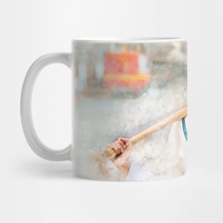 Cute anime style blonde girl with baseball bat Mug